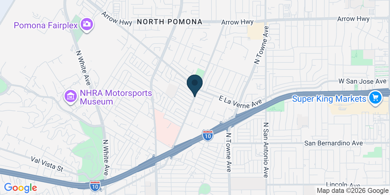 Map showing Pomona, Los Angeles County, CA