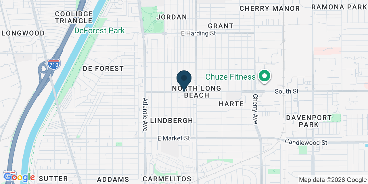 Map showing Long Beach, Los Angeles County, CA