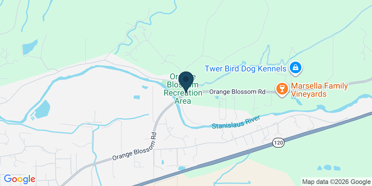 Map showing Orange Blossom, Stanislaus County, CA