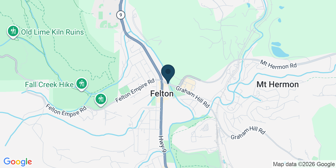 Map showing Felton, Santa Cruz County, CA