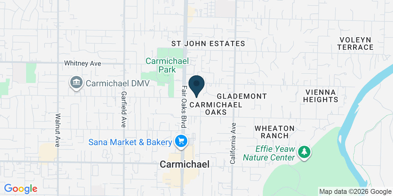Map showing Carmichael, Sacramento County, CA
