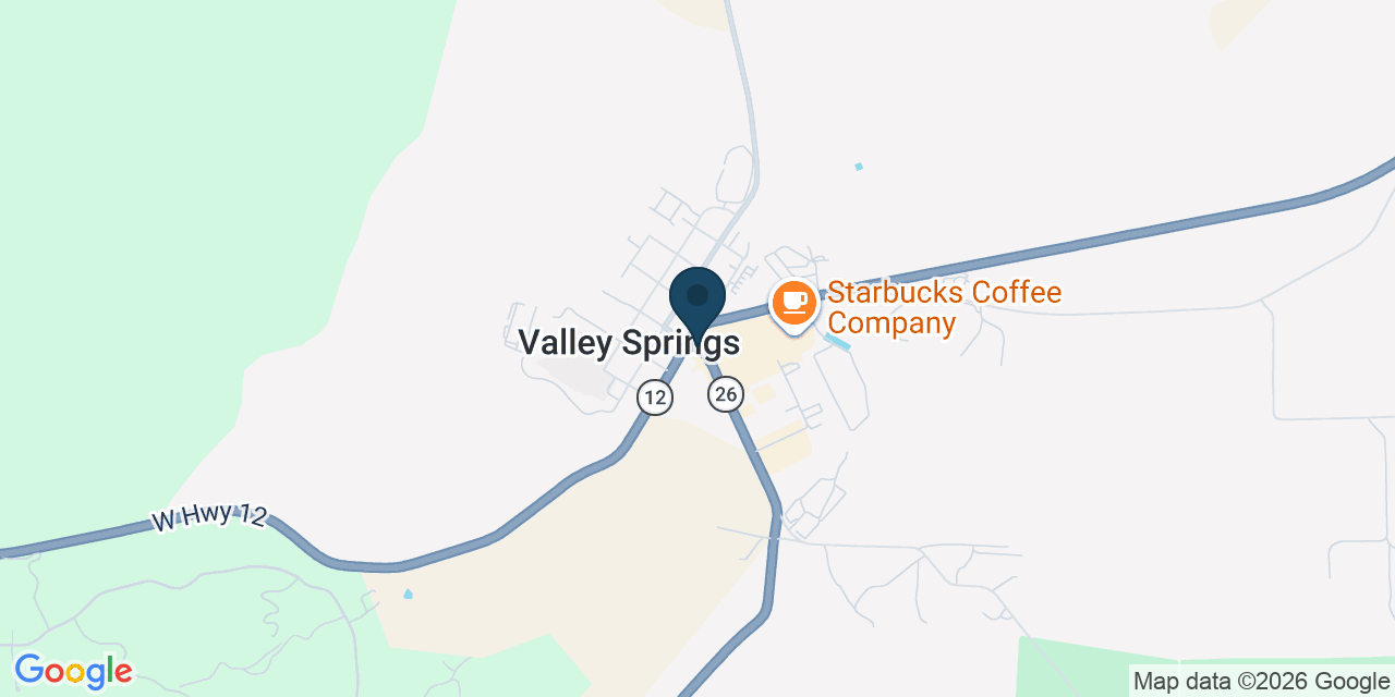Map showing Valley Springs, Calaveras County, CA