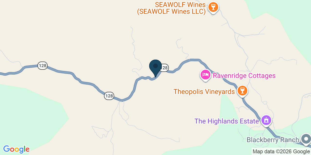 Map showing Hopland, Mendocino County, CA