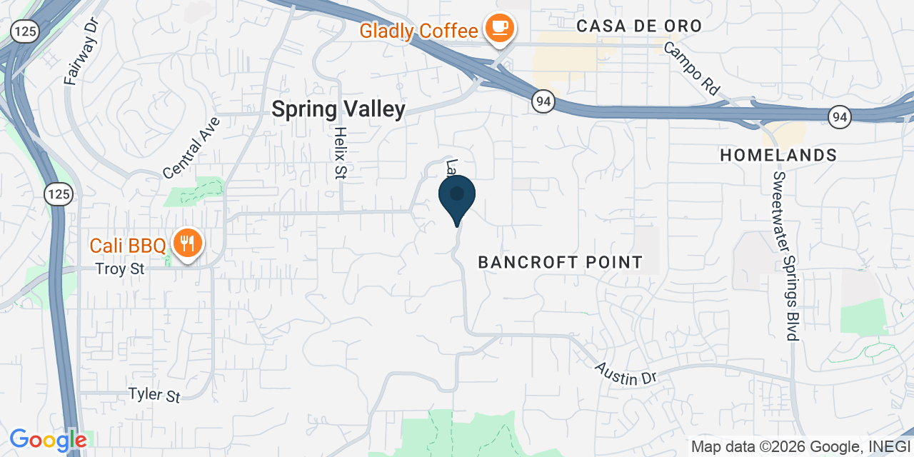 Map showing Spring Valley, San Diego County, CA