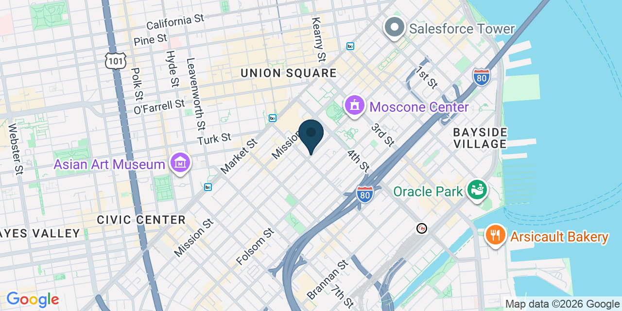 Map showing San Francisco, San Francisco County, CA