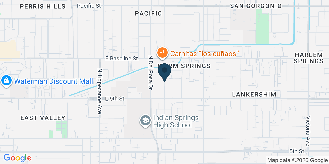 Map showing San Bernardino County, CA