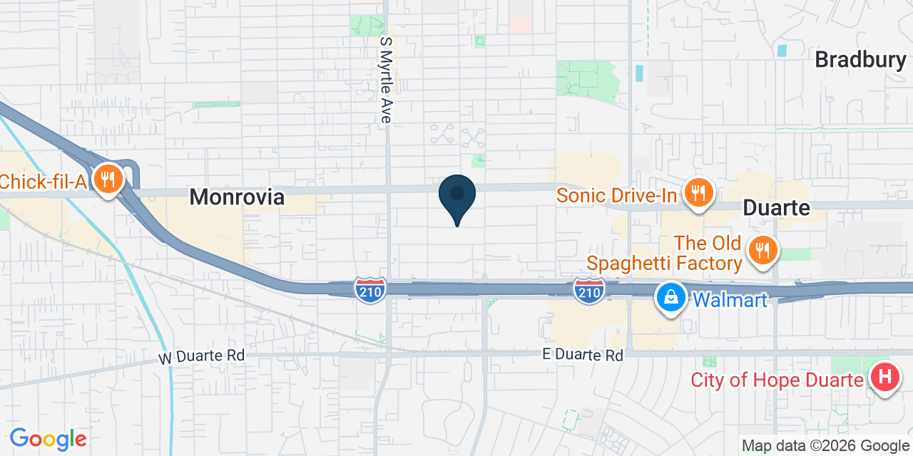 Map showing Monrovia, Los Angeles County, CA