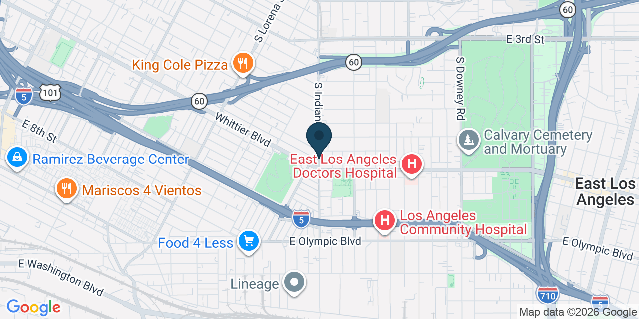 Map showing Los Angeles County, CA
