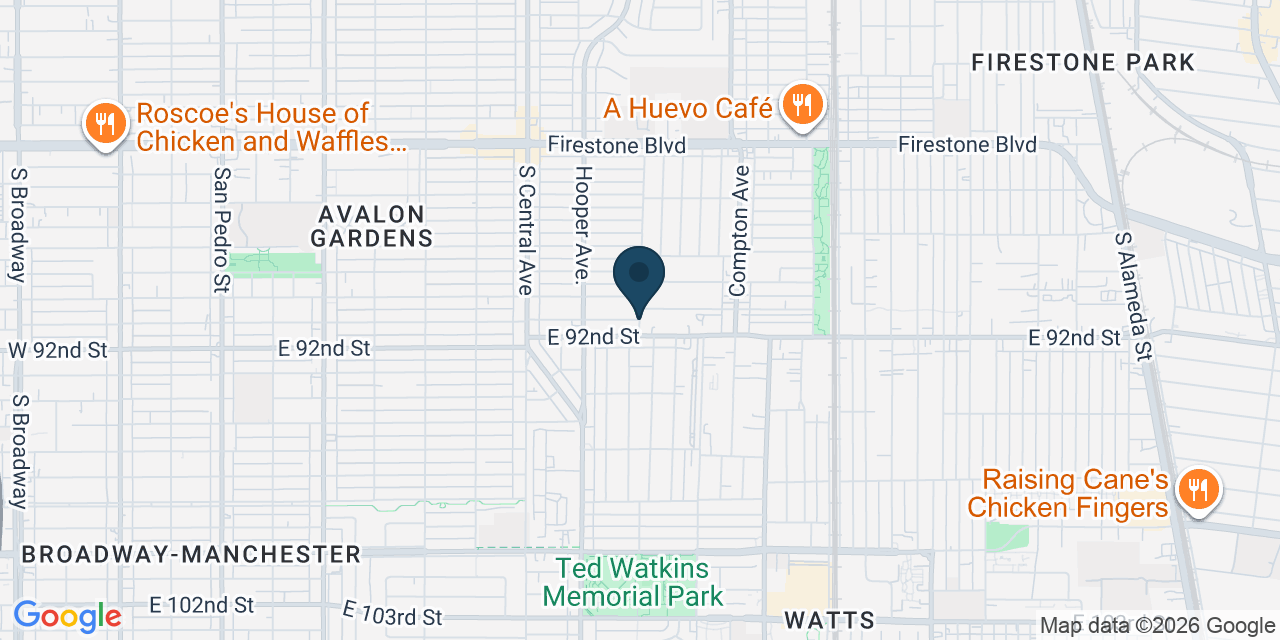Map showing Florence-Graham, Los Angeles County, CA