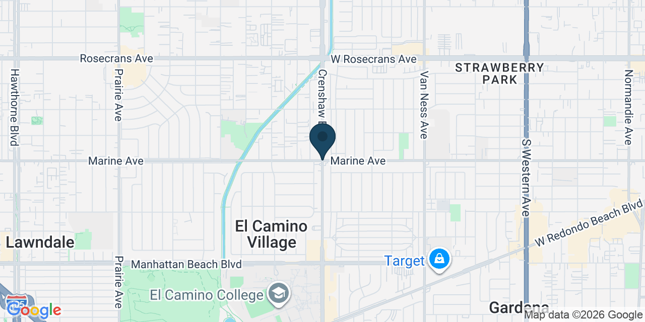 Map showing El Camino Village, Los Angeles County, CA