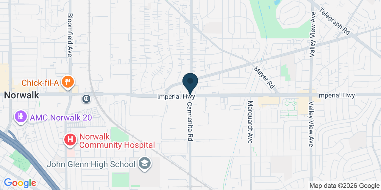 Map showing South Whittier, Los Angeles County, CA