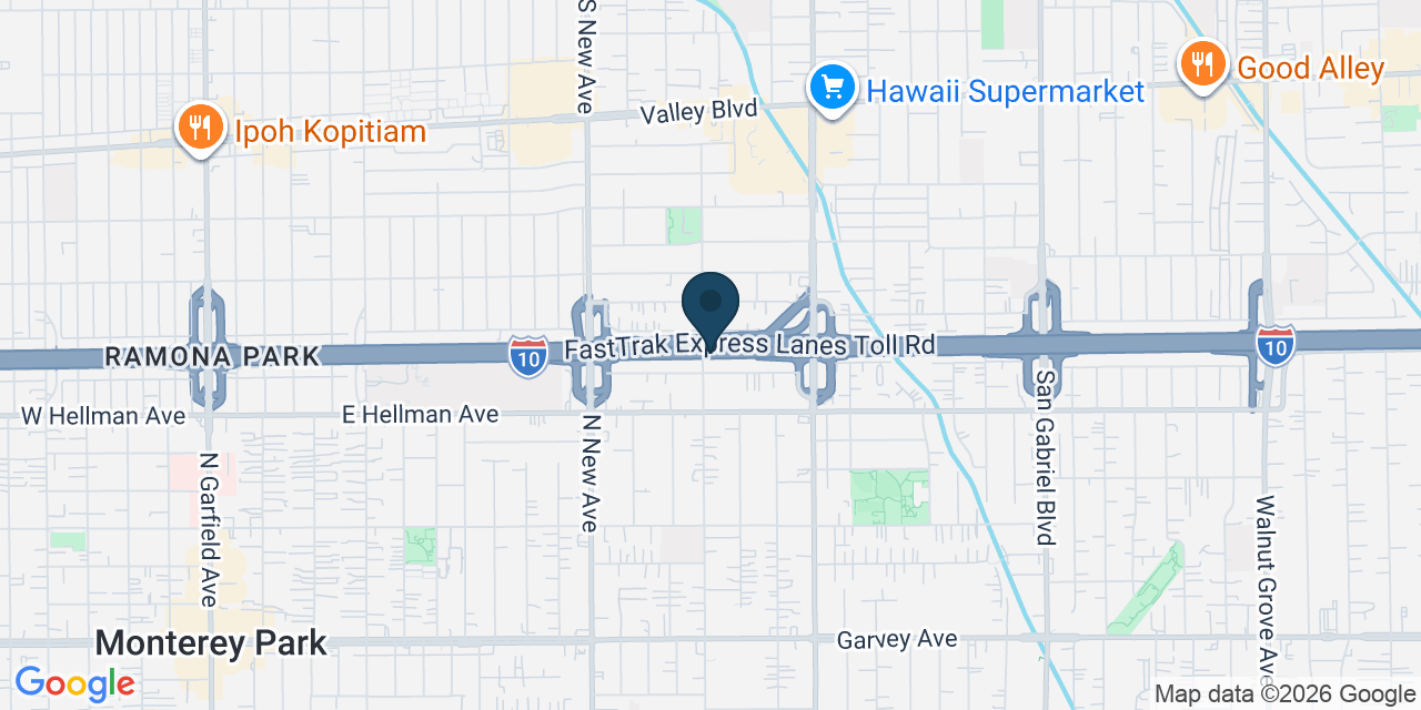 Map showing San Gabriel, Los Angeles County, CA