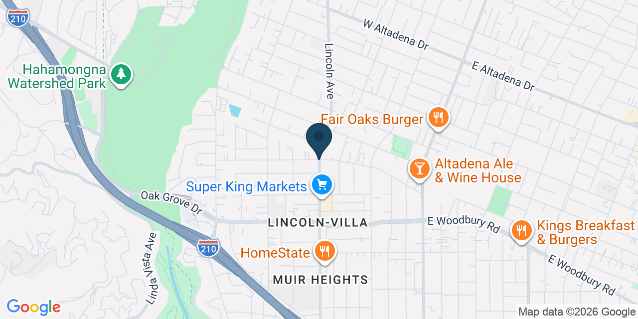 Map showing Altadena, Los Angeles County, CA