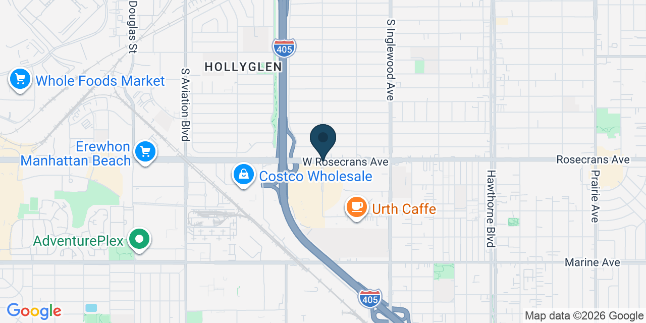 Map showing Hawthorne, Los Angeles County, CA