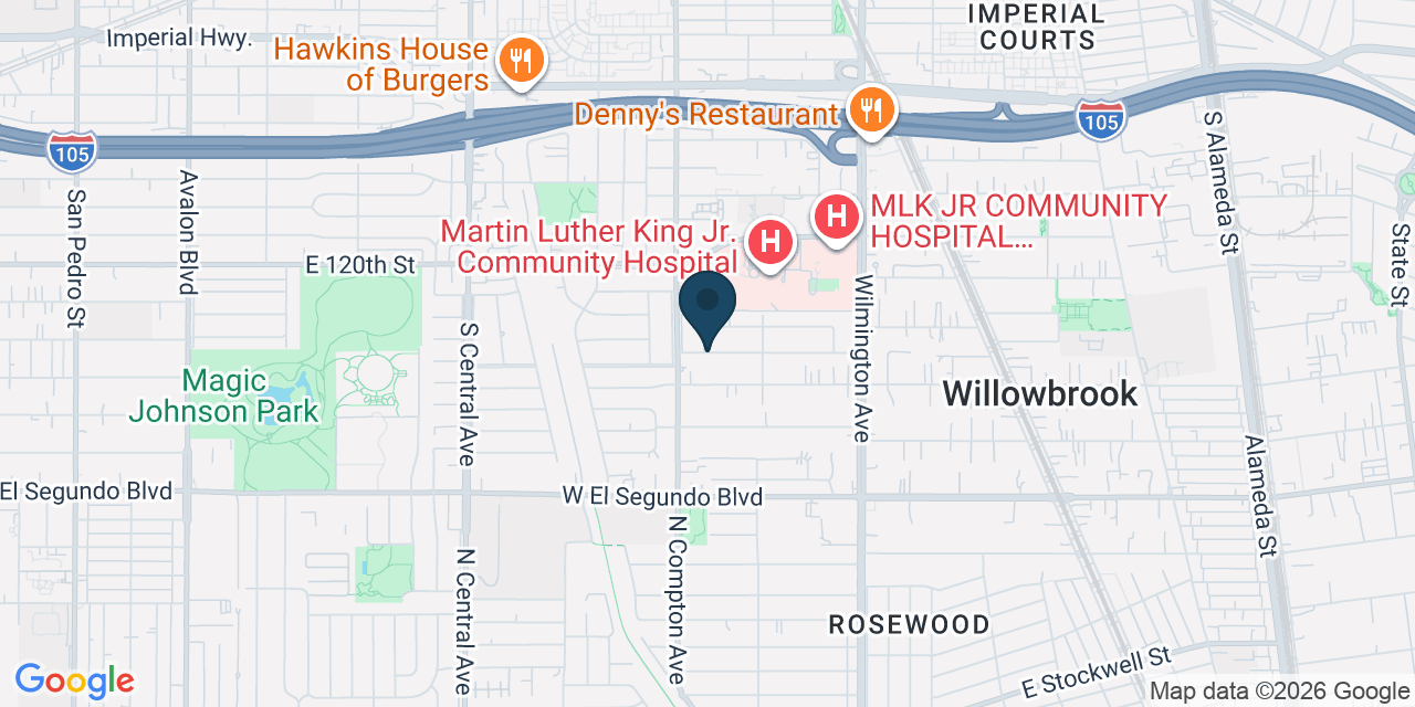 Map showing South Los Angeles, Los Angeles County, CA