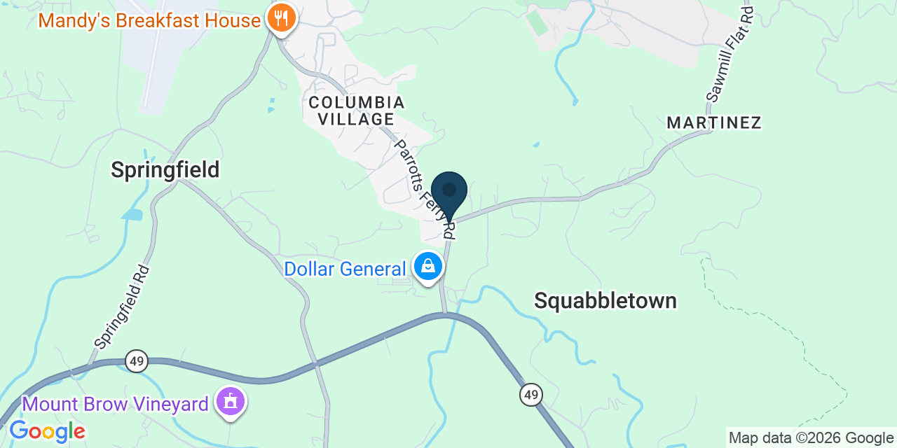 Map showing Columbia, Tuolumne County, CA