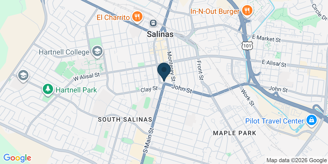 Map showing Salinas, Monterey County, CA