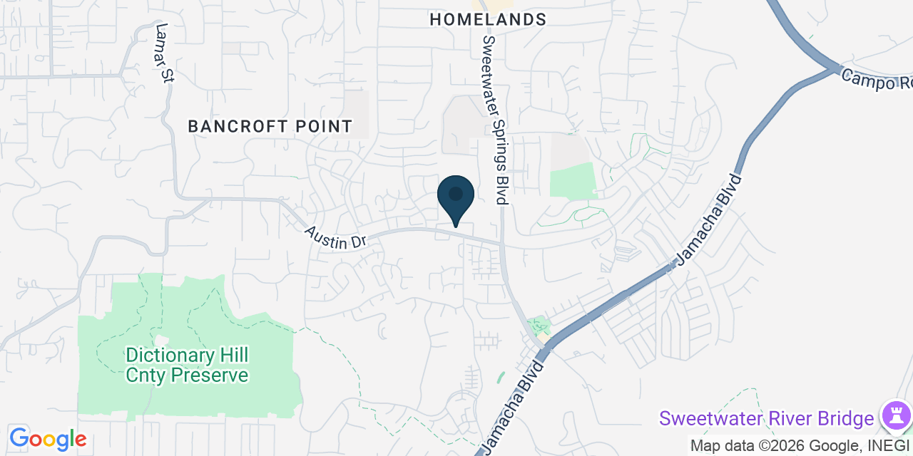 Map showing Spring Valley, San Diego County, CA