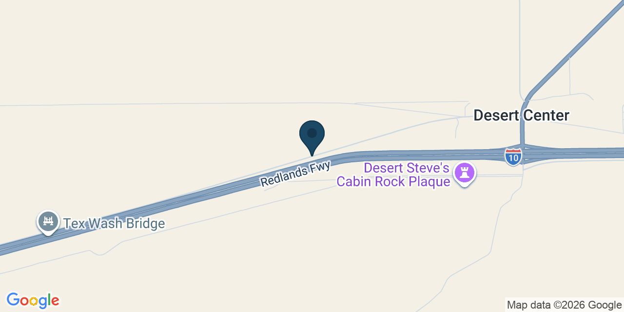 Map showing Desert Center, Riverside County, CA