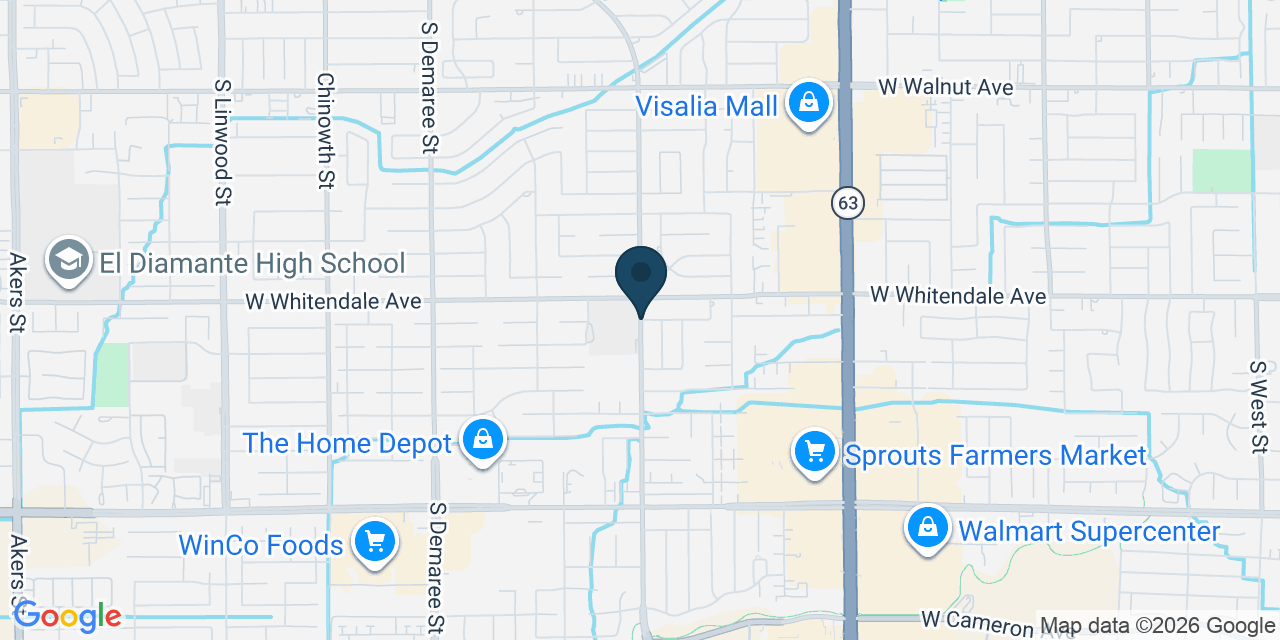 Map showing Visalia, Tulare County, CA
