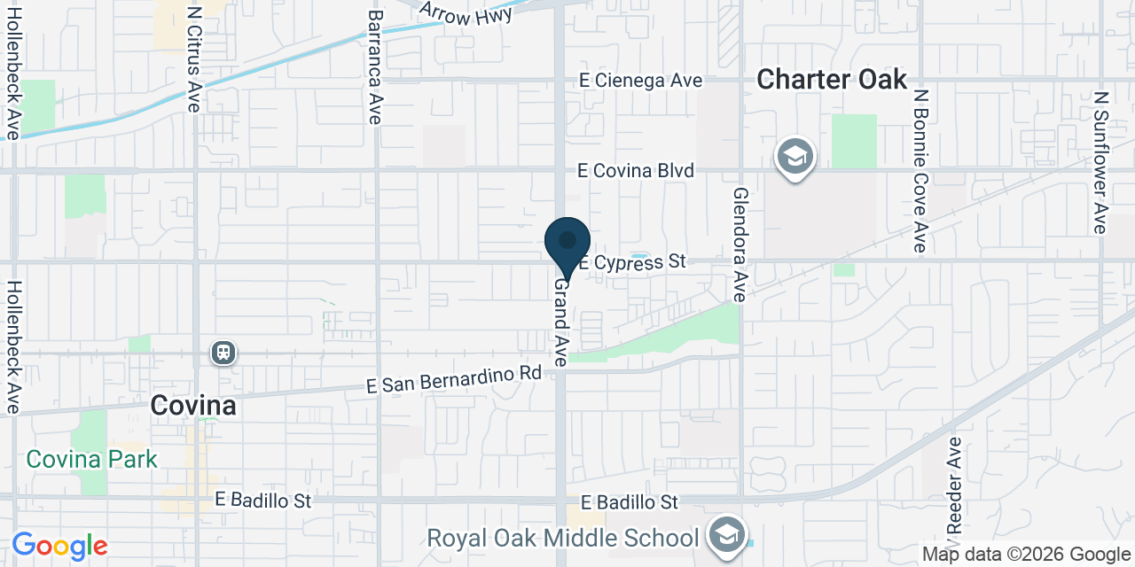 Map showing Covina, Los Angeles County, CA