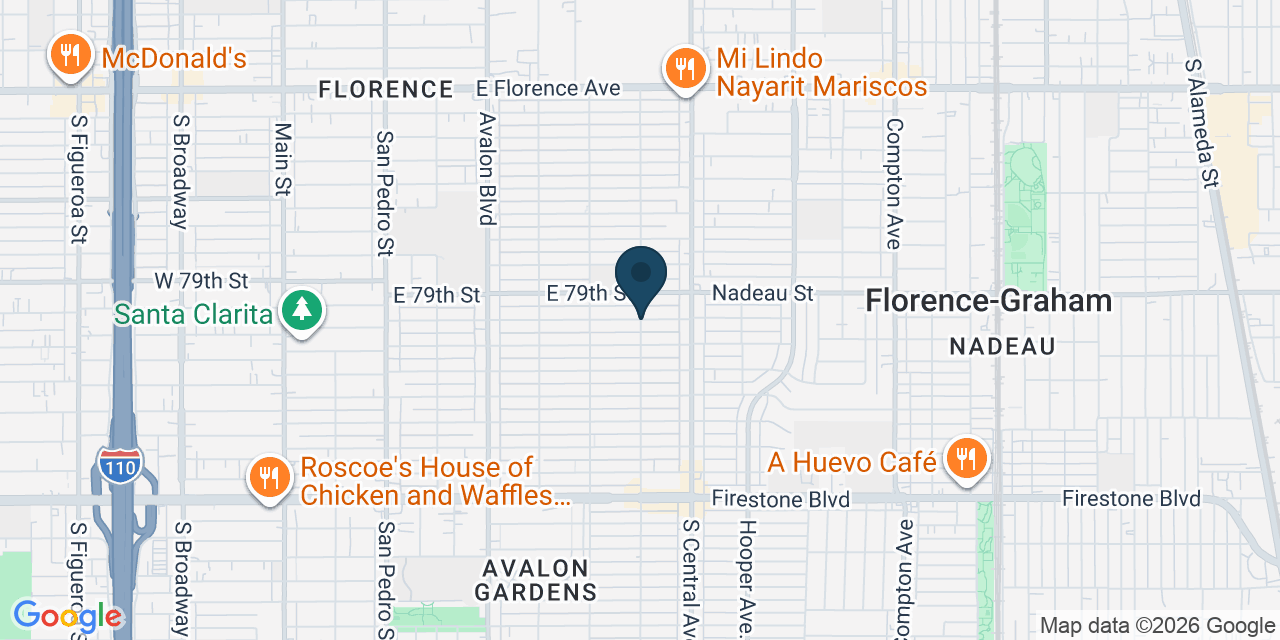 Map showing South Los Angeles, Los Angeles County, CA