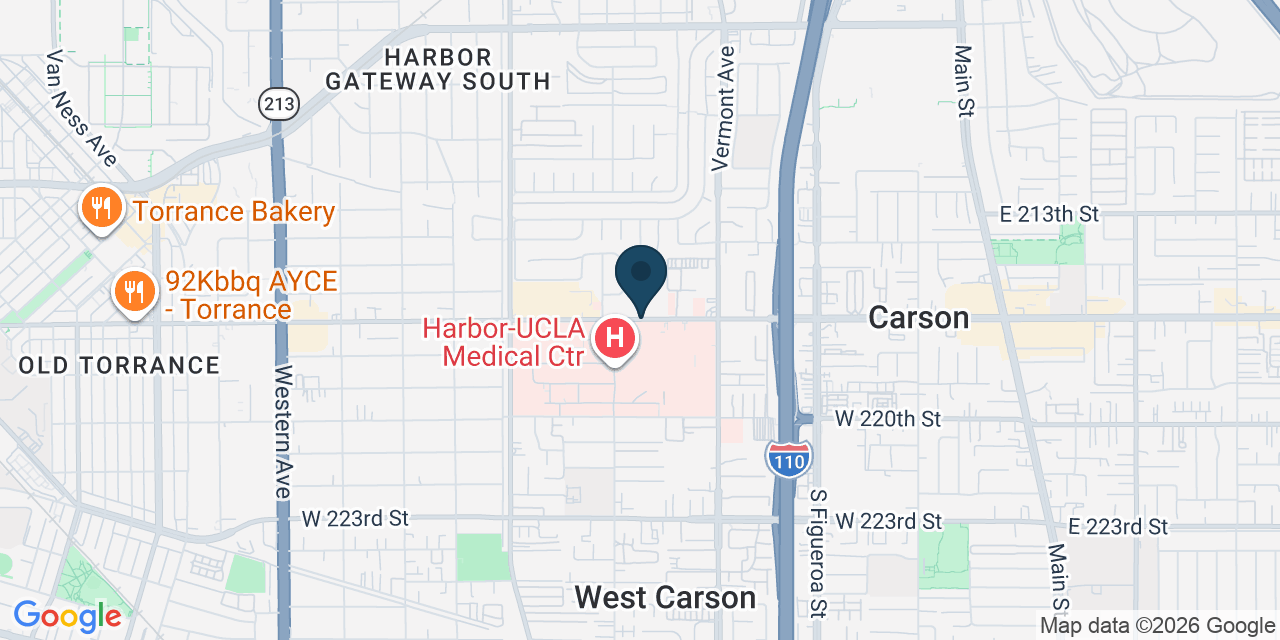 Map showing West Carson, Los Angeles County, CA