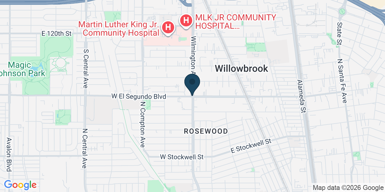 Map showing Compton, Los Angeles County, CA