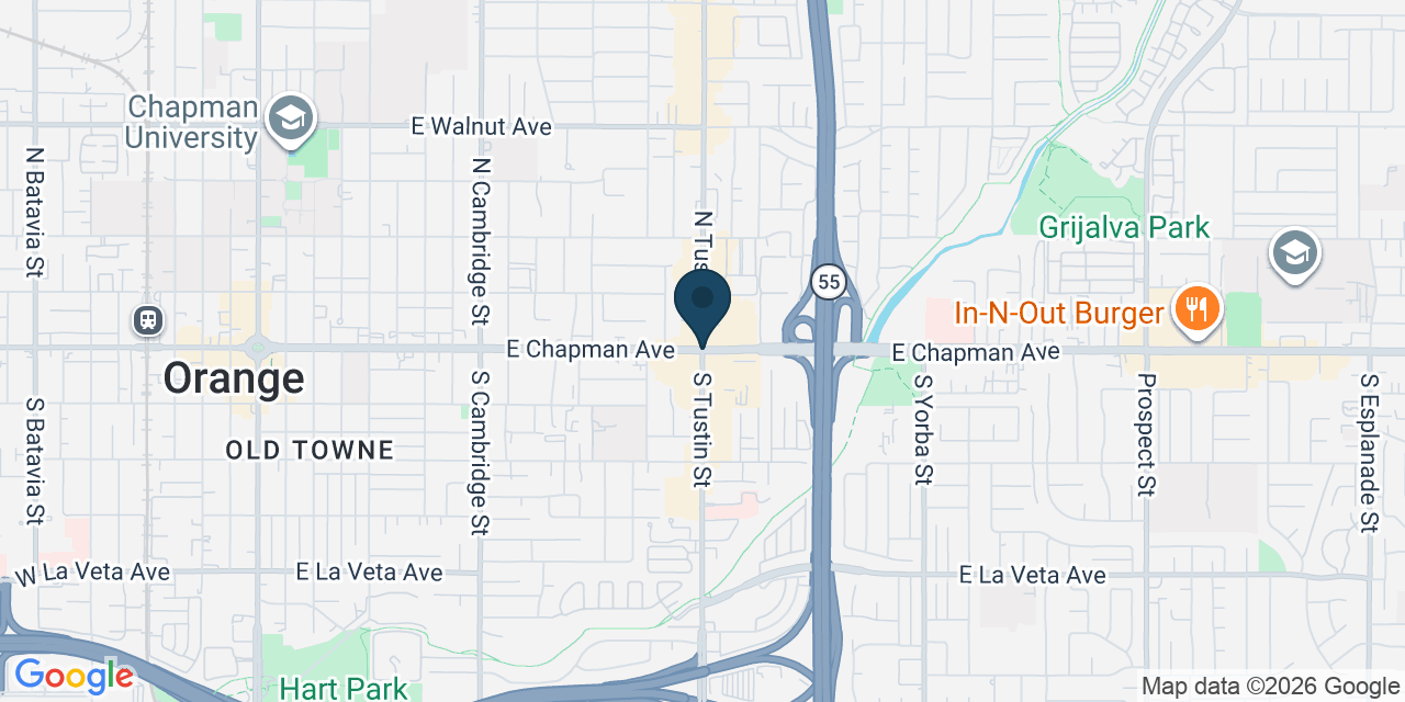 Map showing Orange, Orange County, CA