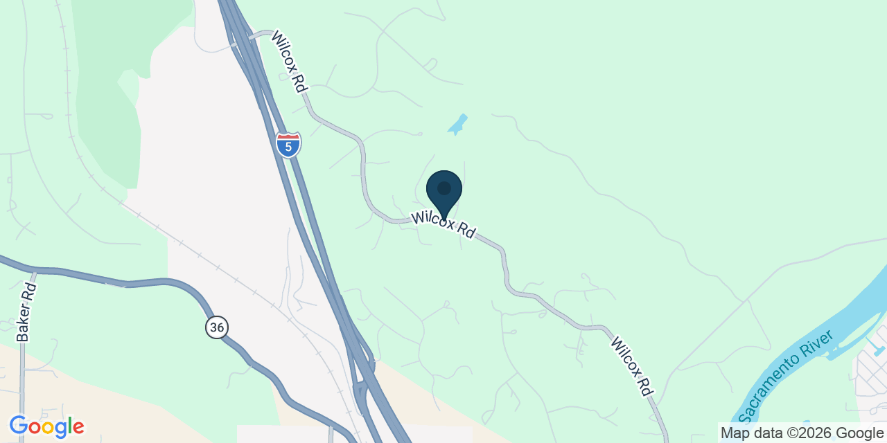 Map showing Tehama County, CA