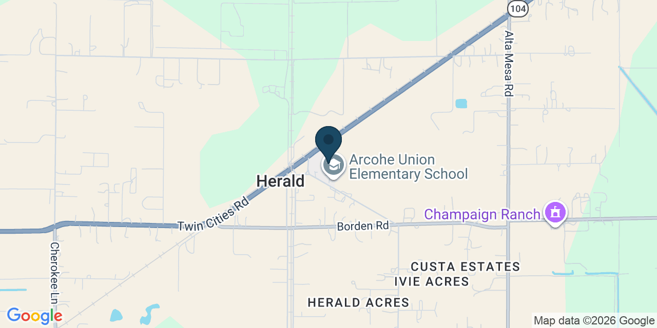 Map showing Herald, Sacramento County, CA