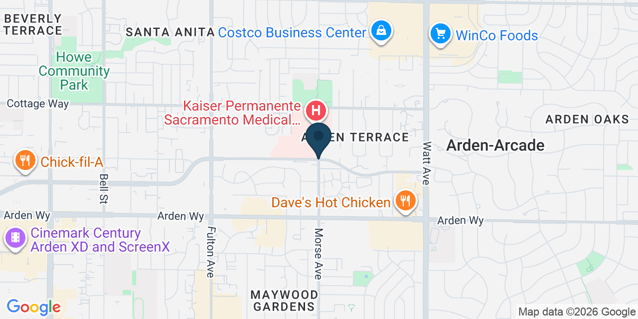 Map showing Arden-Arcade, Sacramento County, CA