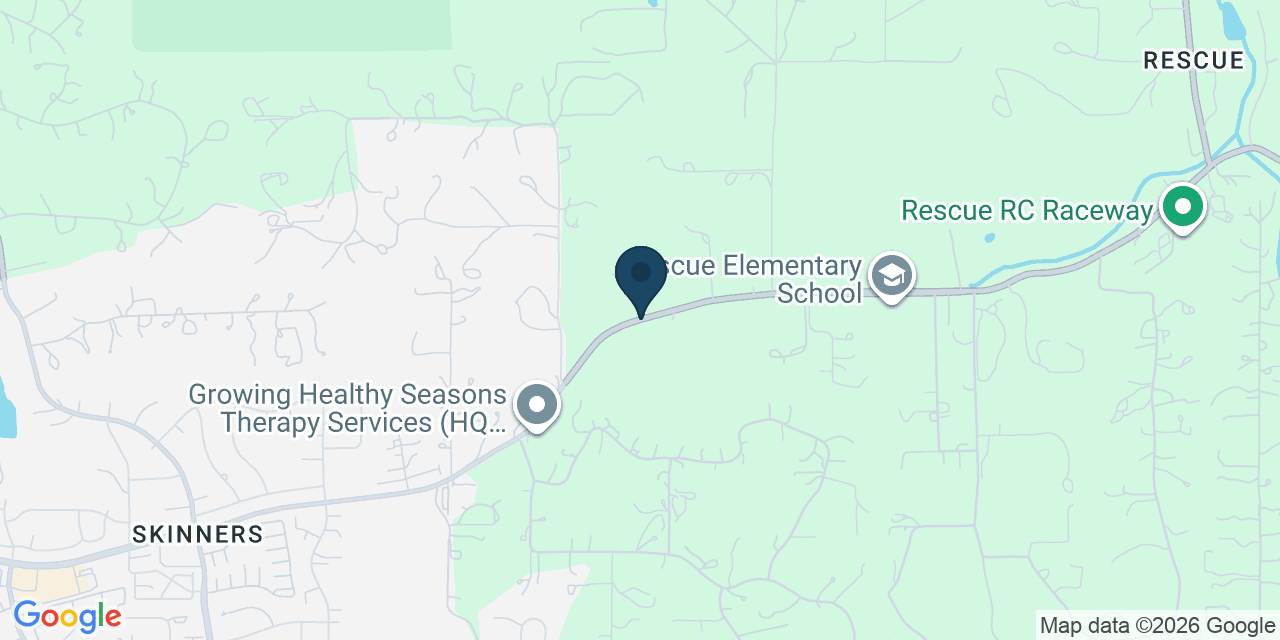 Map showing Rescue, El Dorado County, CA