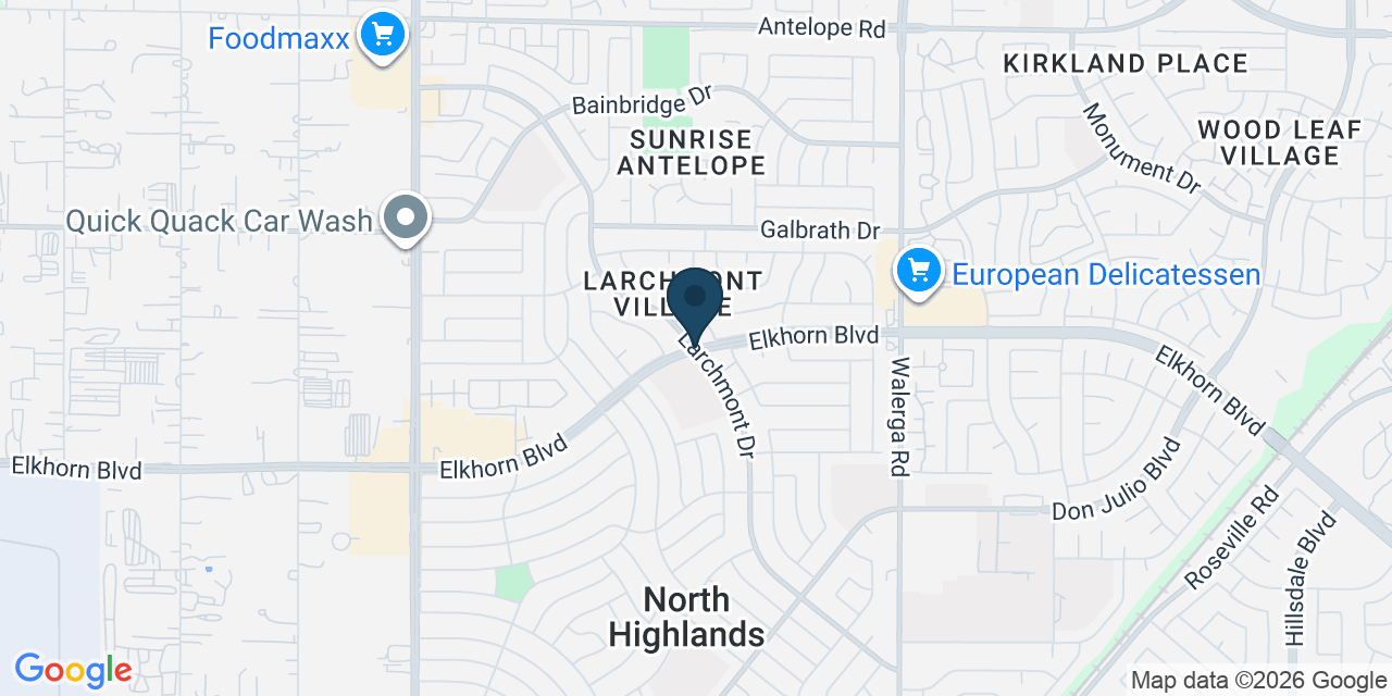 Map showing North Highlands, Sacramento County, CA