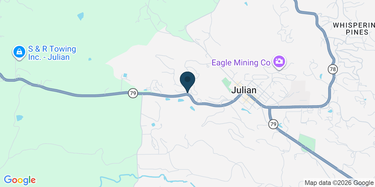 Map showing Julian, San Diego County, CA