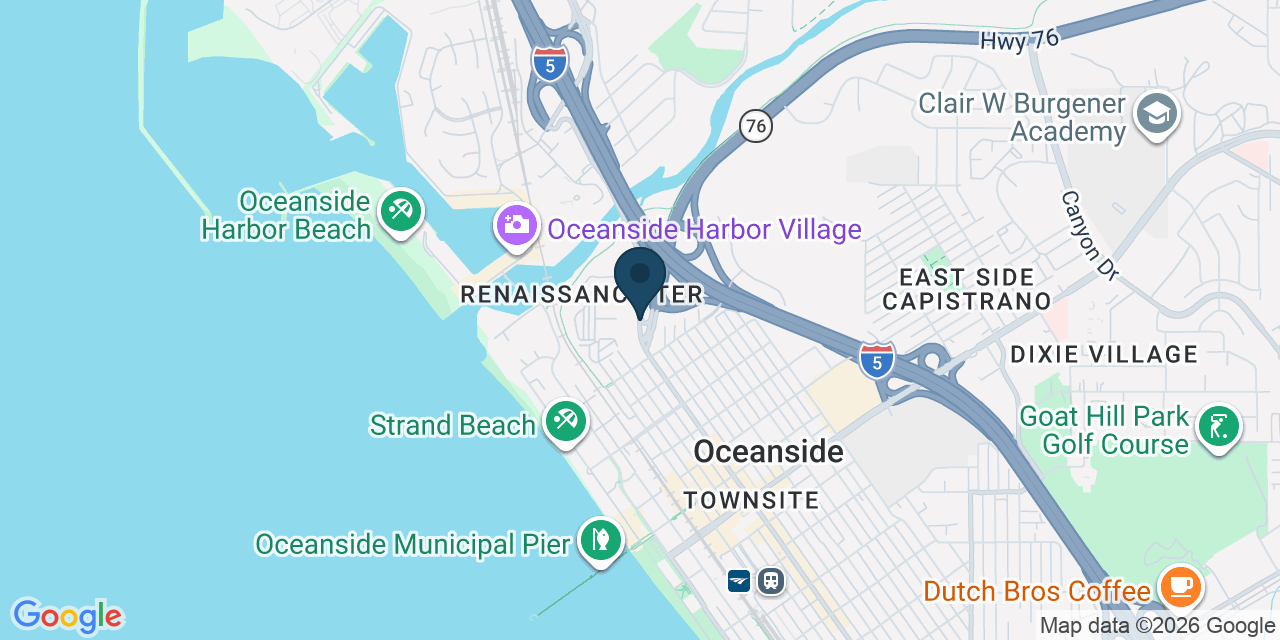 Map showing San Diego County, CA