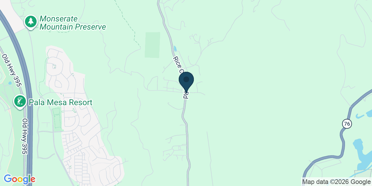 Map showing San Diego County, CA