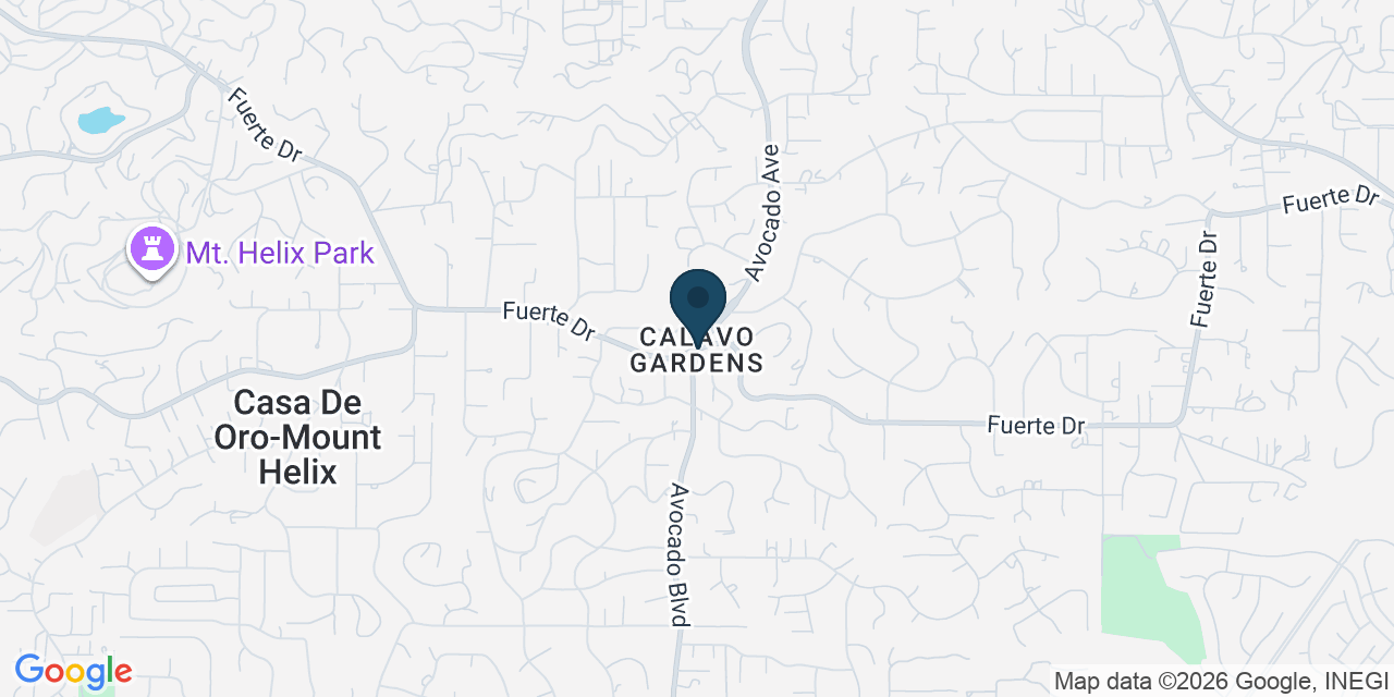 Map showing Casa de Oro-Mount Helix, San Diego County, CA