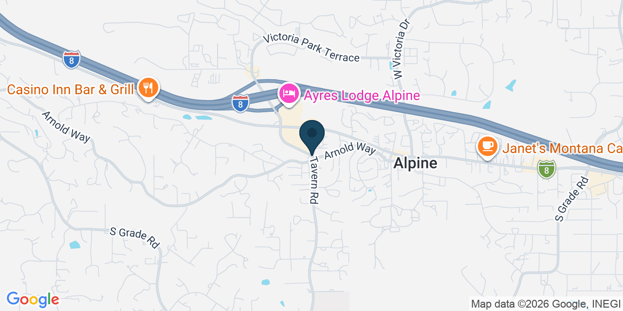 Map showing Alpine, San Diego County, CA