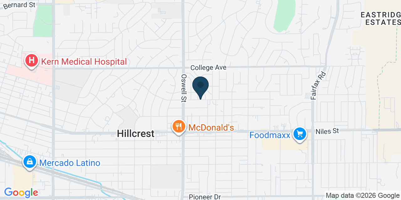 Map showing Kern County, CA
