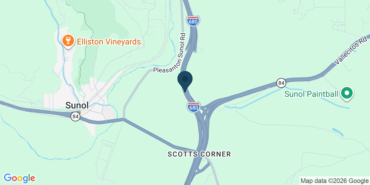 Map showing Sunol, Alameda County, CA