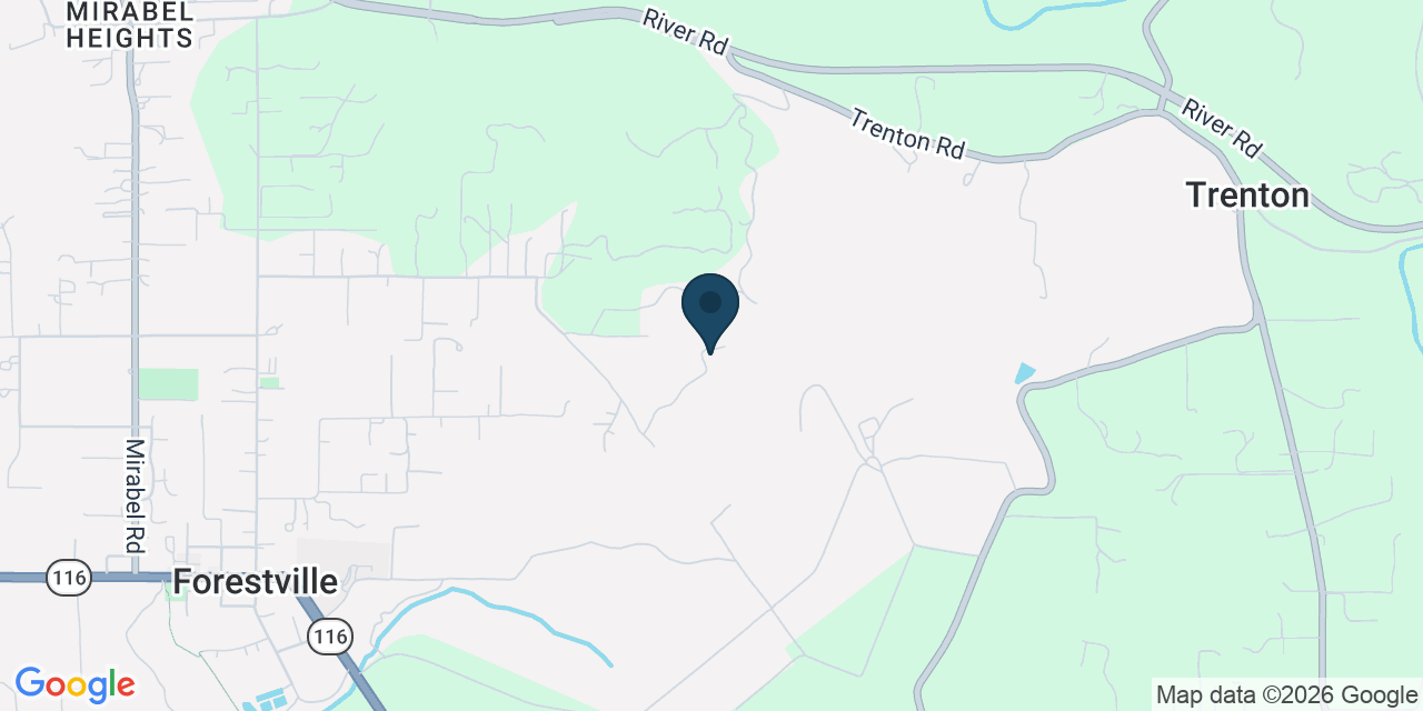Map showing Forestville, Sonoma County, CA
