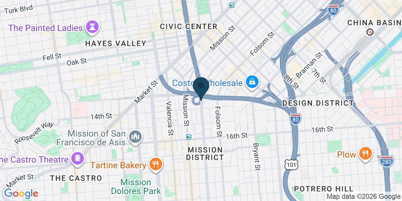 Map showing San Francisco, San Francisco County, CA