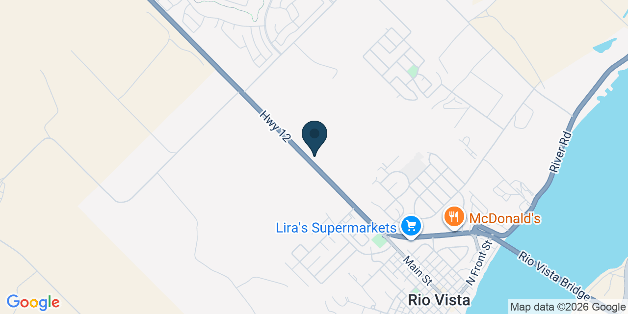 Map showing Rio Vista, Solano County, CA