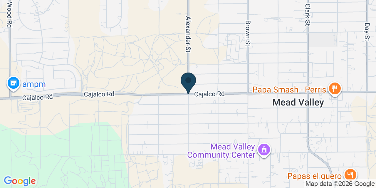 Map showing Mead Valley, Riverside County, CA