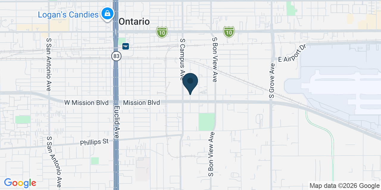 Map showing Ontario, San Bernardino County, CA