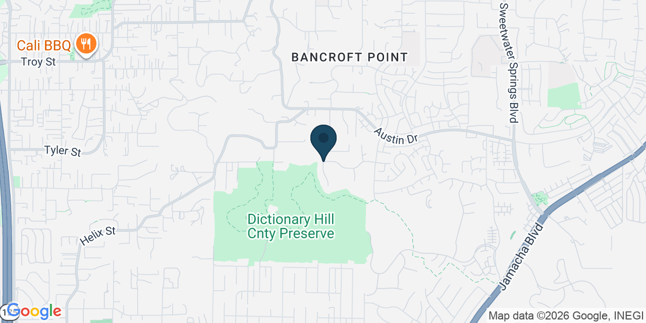 Map showing San Diego County, CA