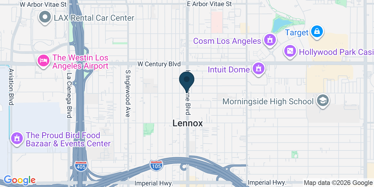 Map showing Inglewood, Los Angeles County, CA