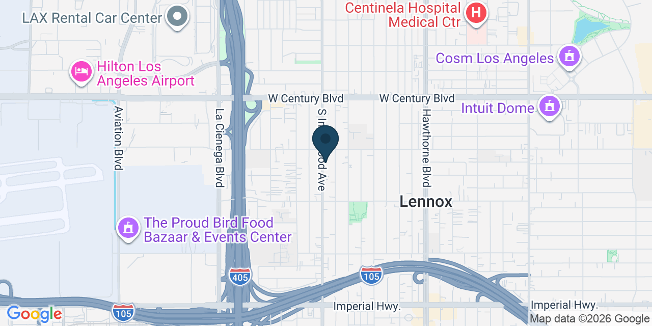 Map showing Inglewood, Los Angeles County, CA