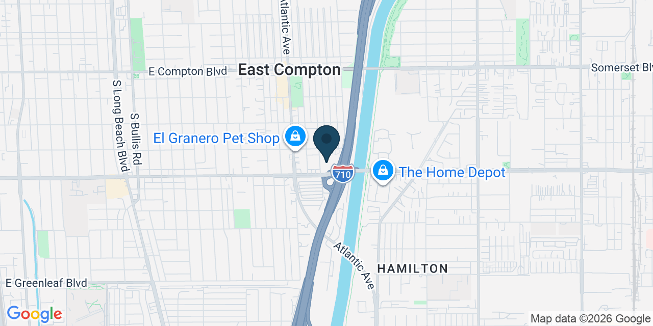 Map showing Compton, Los Angeles County, CA